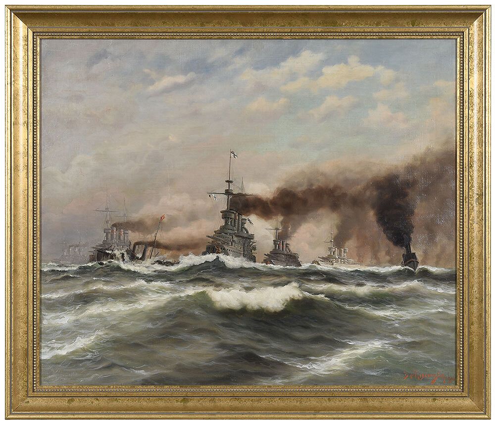 Appraisal: Richard Dey De Ribcowsky Bulgarian America - Naval Battle Scene