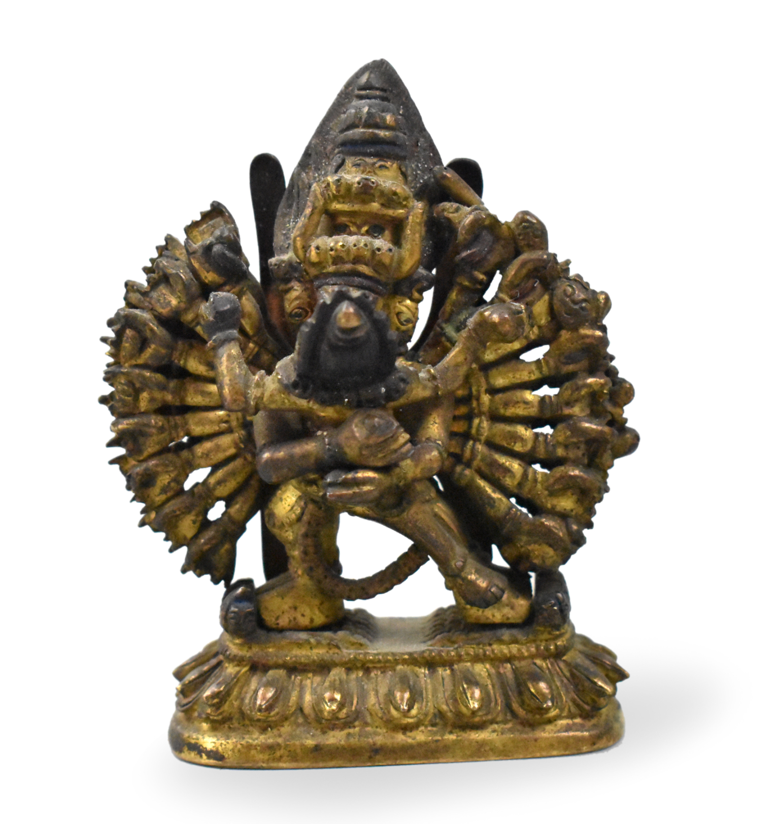 Appraisal: small Chinese gilt bronze Vajrabhairava Buddha figure dating from the