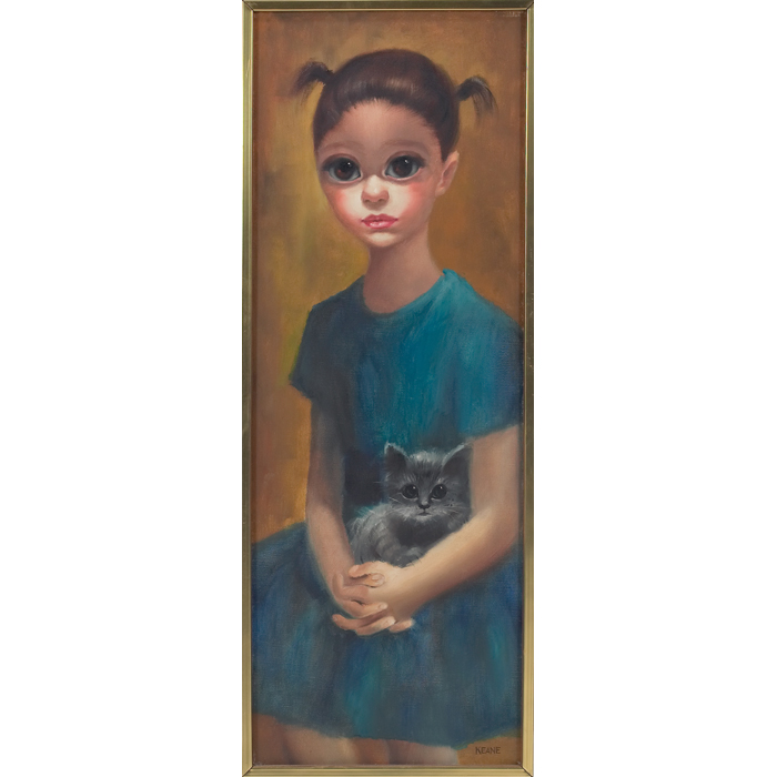 Appraisal: Margaret Keane American b ''Girl with Cat '' c oil