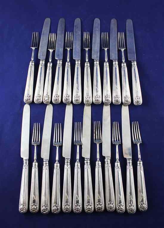 Appraisal: A set of twelve pairs of George IV silver fiddle