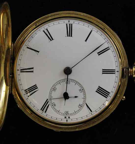 Appraisal: A Victorian ct gold hunter keyless lever pocket watch by