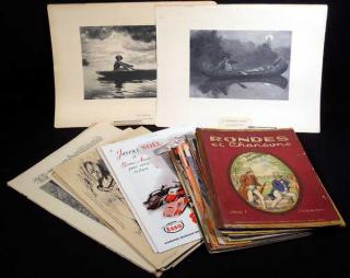 Appraisal: Pcs Sheet Music Cowboy ANTIQUE ESTATE EPHEMERA Lithographs Political Cartoons