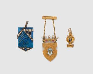 Appraisal: Three Jewelry Items Three Jewelry Itemsincluding k yellow gold aquamarine