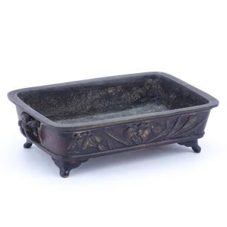 Appraisal: Antique Japanese Rectangular Planter Floral motif with mock handles Rubbing