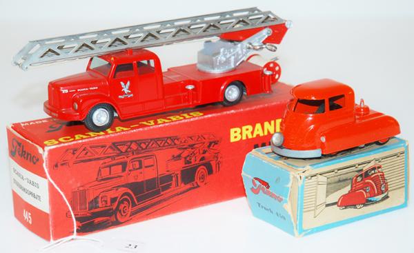 Appraisal: TWO TEKNO MODELS INCLUDING SCANIA-VABIS STIGEBRANDSPROJTE AND TRUCK VG-E BOXES