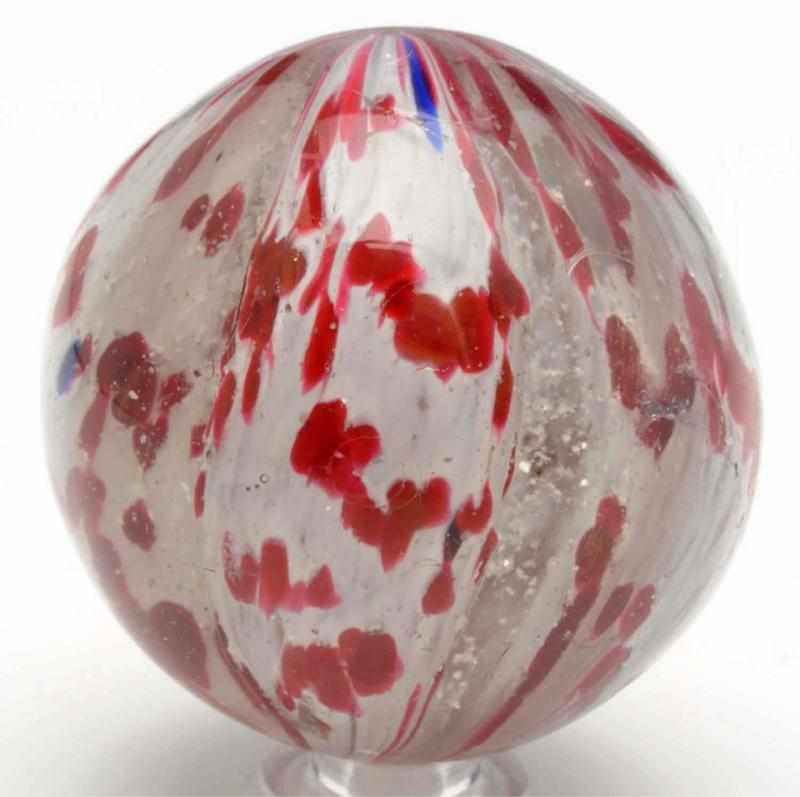 Appraisal: Multicolored -Lobed Onionskin Marble with Mica White base onionskin with