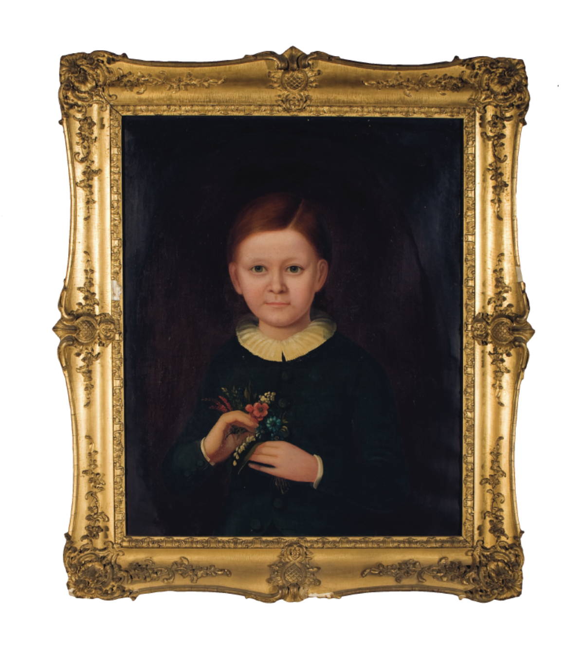 Appraisal: PORTRAIT OF A CHILD OF THE FFROST FAMILY HOLDING A