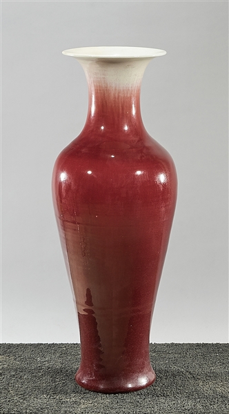 Appraisal: Tall Chinese oxblood crackle glazed porcelain vase x approx Condition