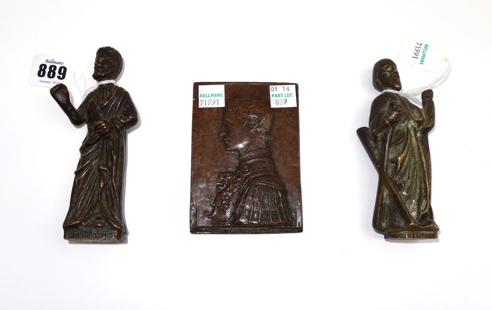 Appraisal: Two bronze figures th century each modelled and cast as