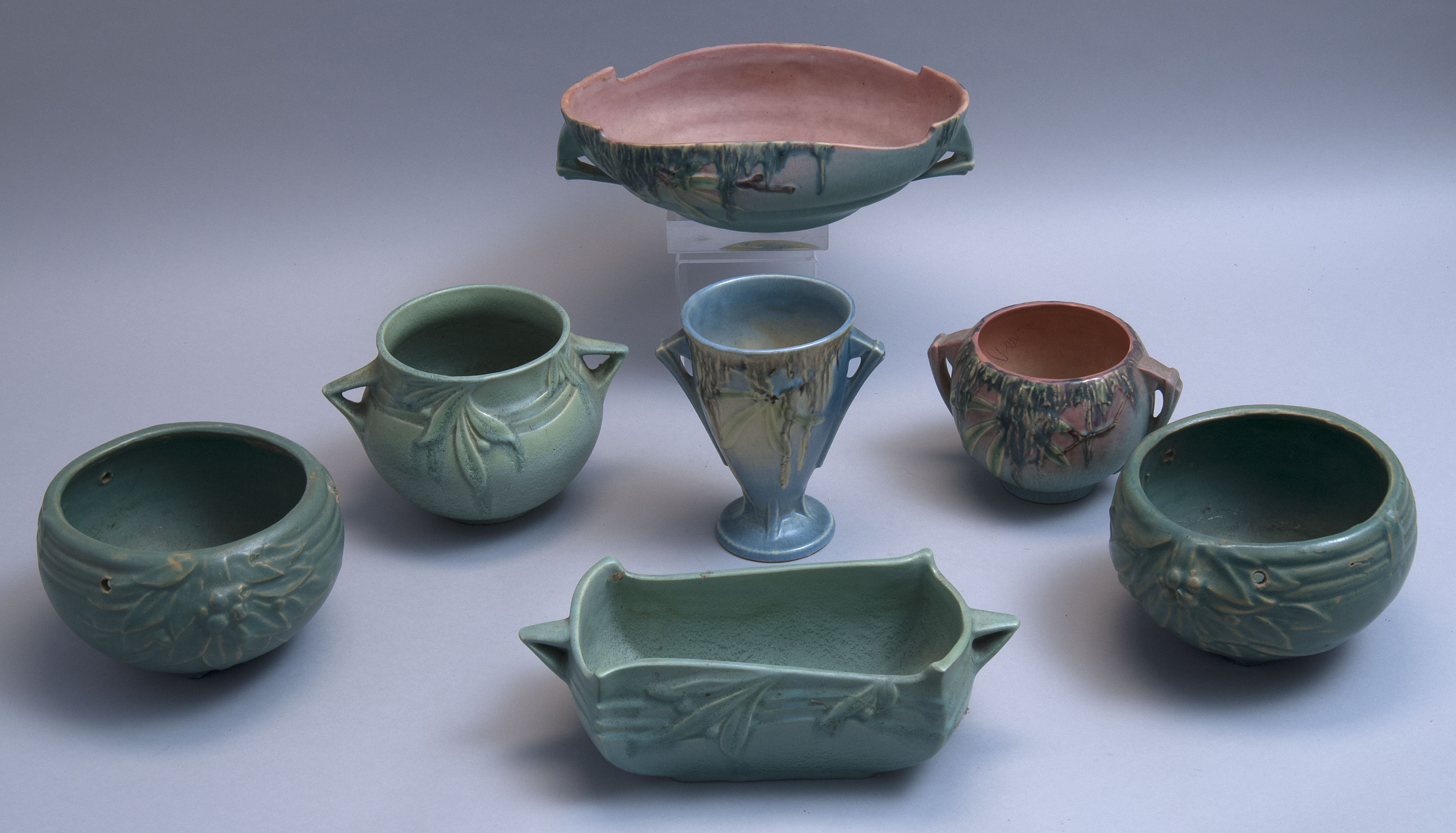 Appraisal: SEVEN PIECES OF OHIO ART POTTERY - Three Roseville Moss