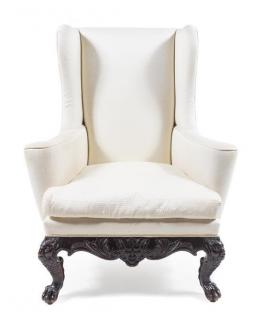 Appraisal: An Italian Renaissance Style Wingback Armchair th century having a