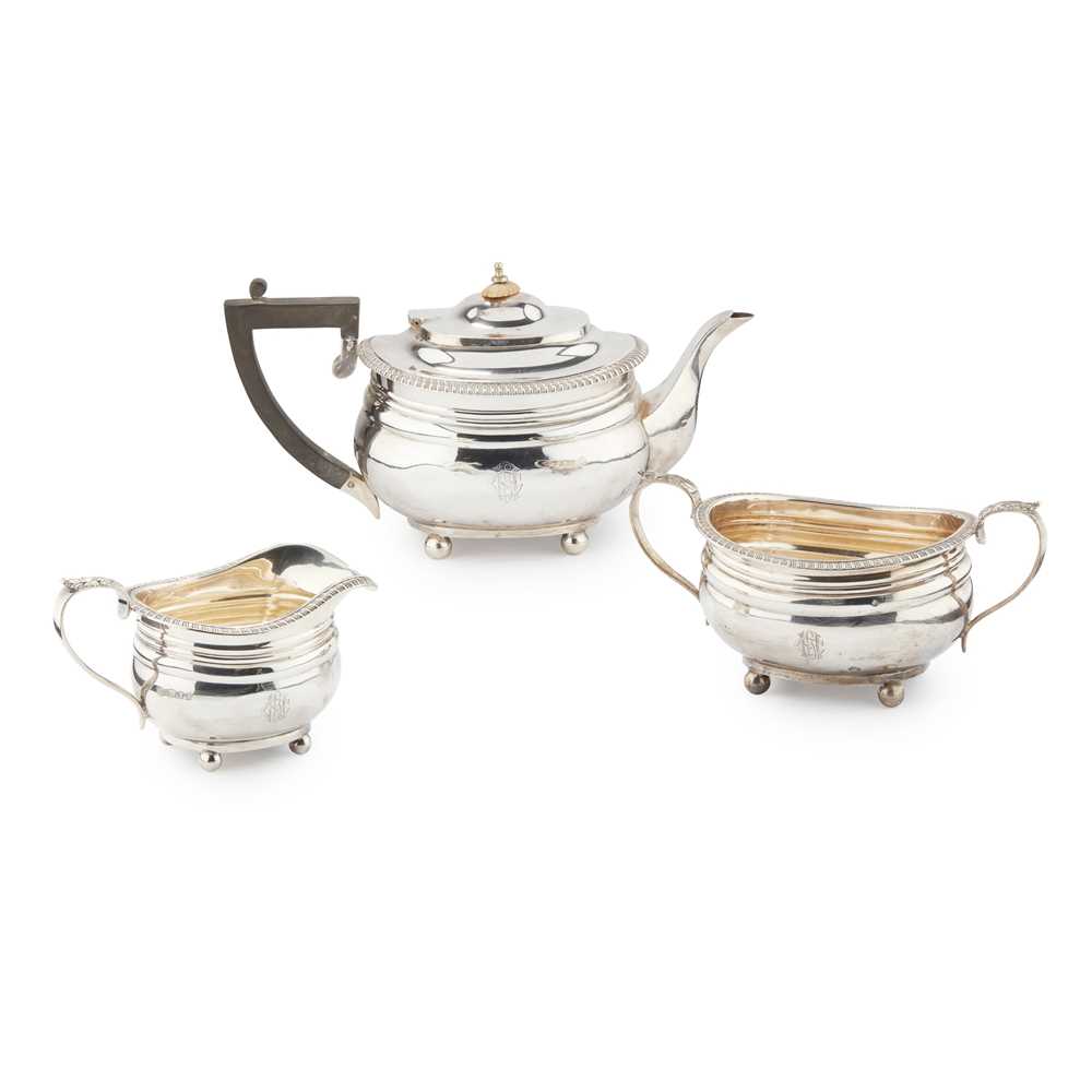 Appraisal: AN EDWARDIAN THREE PIECE TEA SERVICE GOLDSMITHS SILVERSMITHS CO LTD