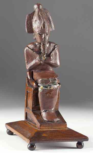 Appraisal: Egyptian Hollow Bronze Osiris StatuetteLate Period th - th century