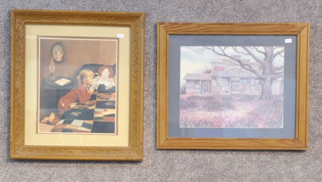 Appraisal: Two Color LithographsOne of child praying and one of abandoned