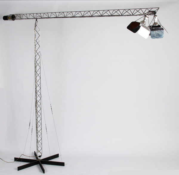 Appraisal: Curtis Jere' modern industrial design crane floor lamp with adjustable