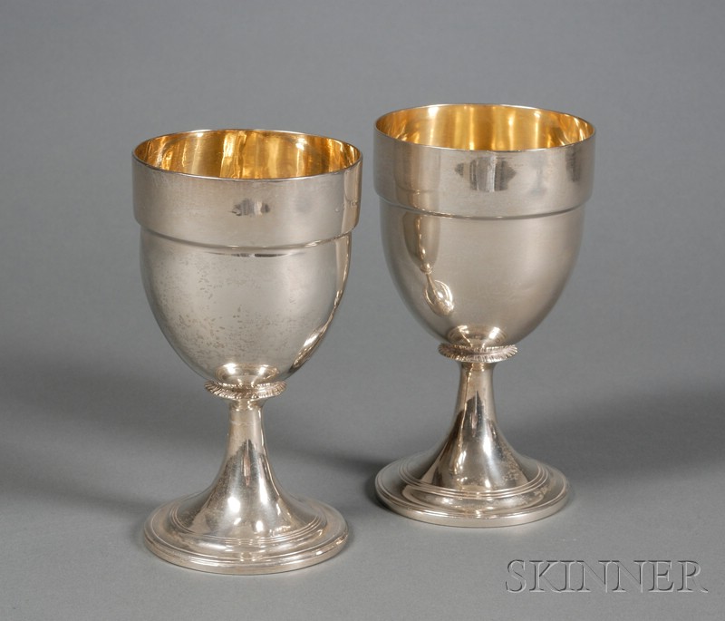 Appraisal: Harlequin Pair of George III Silver Goblets c one with