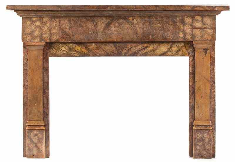 Appraisal: Southern Federal Style Paint Decorated Mantel th century yellow pine