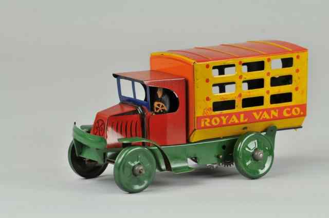 Appraisal: MARX ROYAL VAN TRUCK Lithographed tin Mack cab done in