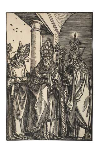 Appraisal: ALBRECHT D RER Saints Nicholas Ulrich and Erasmus Woodcut circa