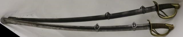 Appraisal: TWO TH C MILITARY SWORDS GERMAN CIVIL WAR ERAWITH OPEN