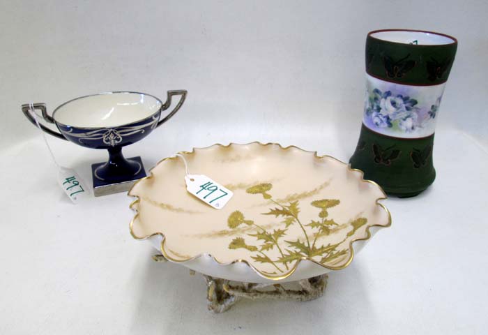 Appraisal: TWO PORCELAIN BOWLS AND A PORCELAIN VASE pieces Ott Brewer