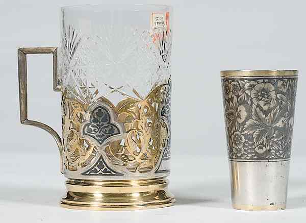 Appraisal: Silver Shot Glass Plus th century a silver shot glass