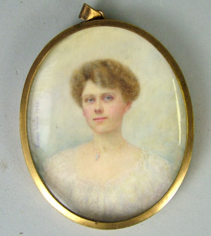 Appraisal: Evelyn White exh - A Portrait Miniature depicting a lady