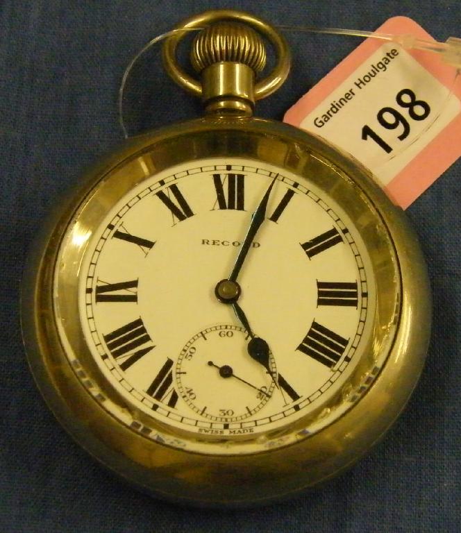 Appraisal: Record G W R nickel cased pocket watch Swiss jewel