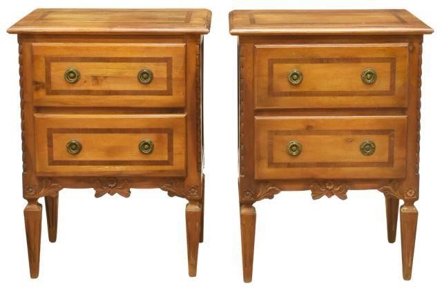 Appraisal: lot of Italian Neoclassical style walnut bedside cabinets early th