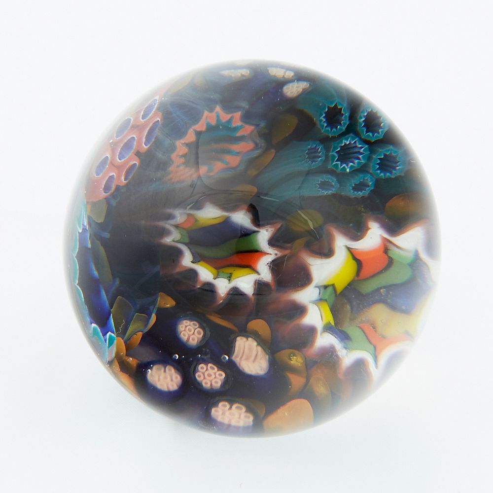 Appraisal: Kevin O'Grady Millefiori Glass Paperweight Kevin O'Grady th st c