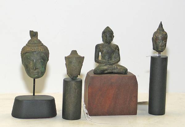 Appraisal: Four Southeast Asian Buddhist bronzes Including three th th Century