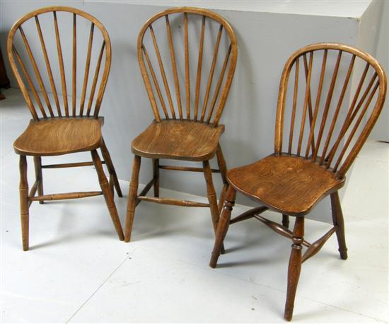 Appraisal: Pair of th Century stick back Windsor chairs and another