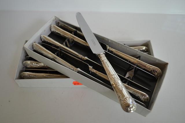 Appraisal: SET OF SIX STERLING HANDLED ENTREE AND DINNER KNIVES