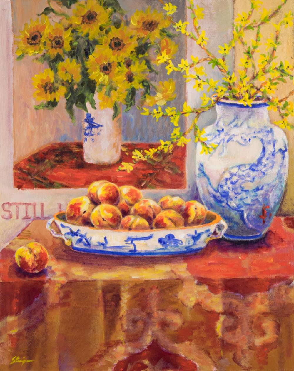 Appraisal: KATHERINE STEIGER United States st century oil on canvas Peaches