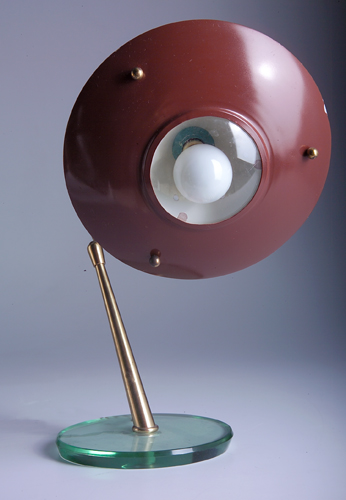 Appraisal: FONTANA ARTE Very cool desk lamp in brass and enameled