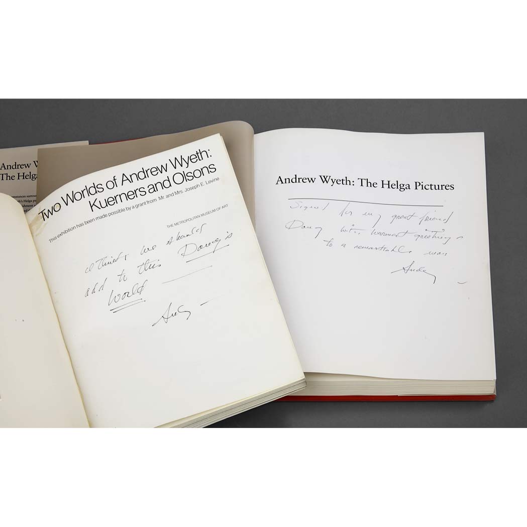 Appraisal: WYETH ANDREW Two books inscribed by Andrew Wyeth to Douglas