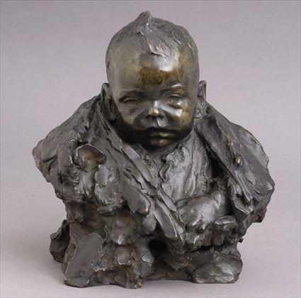 Appraisal: BESSIE VONNOH - PORTRAIT HEAD OF AN INFANT Cast bronze