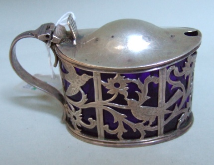 Appraisal: A George III silver mustard pot the body of pierced