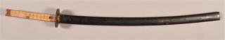 Appraisal: Antique Japanese Samurai Sword With Japanese Edo Period Iron Tsuba