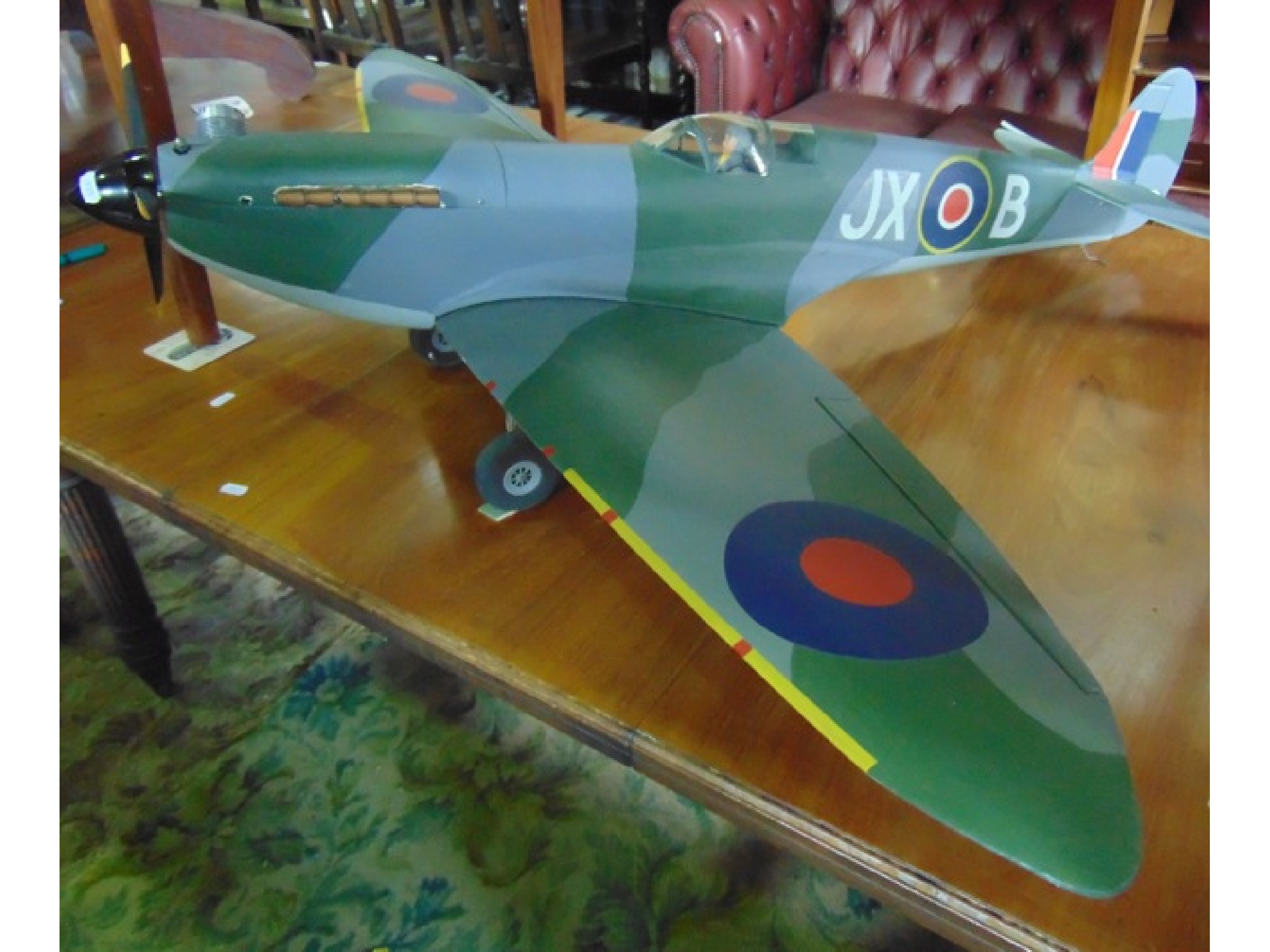 Appraisal: A balsa wood model Spitfire with - meter wing span