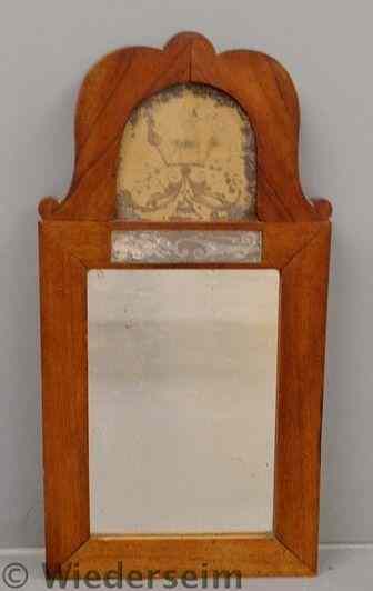 Appraisal: Continental Queen Anne mirror with reverse paint decorated glass panel