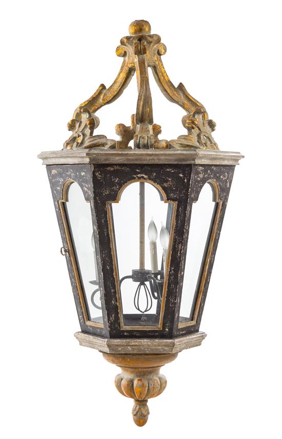 Appraisal: Sale Lot A Large Continental Painted and Parcel Gilt Lantern