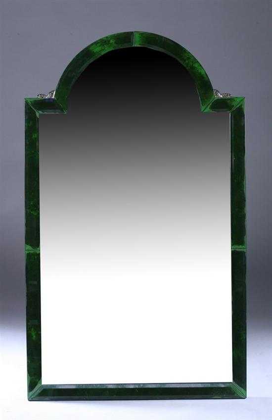 Appraisal: CONTEMPORARY VENETIAN STYLE WALL MIRROR th century with faceted green