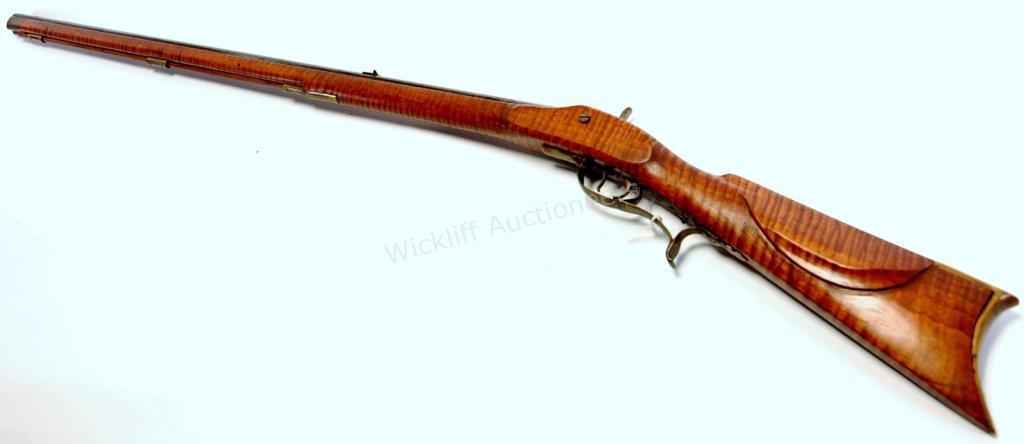 Appraisal: M M Maslin Muzzle Loading Kentucky Long Rifle-Blued barrel Chambered