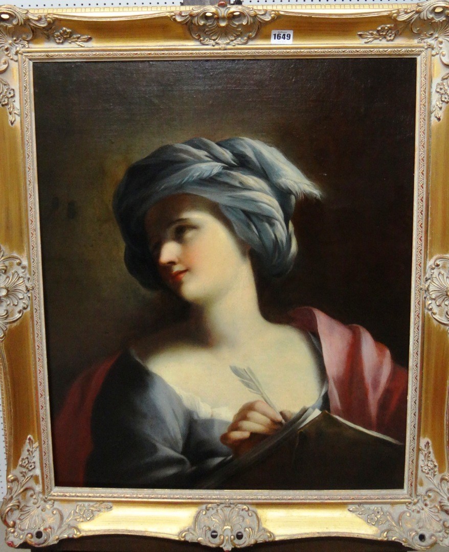 Appraisal: After Giovanni Francesco Romanelli A Sibyl oil on canvas laid