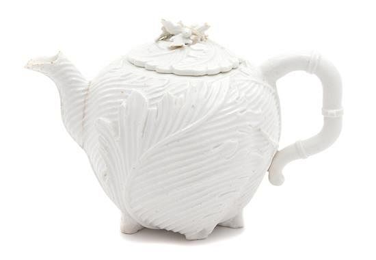 Appraisal: A Chelsea Molded Relief Porcelain Teapot Height inches A Chelsea