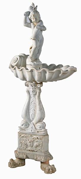 Appraisal: An Italian Renaissance style figural marble fountain mid th century