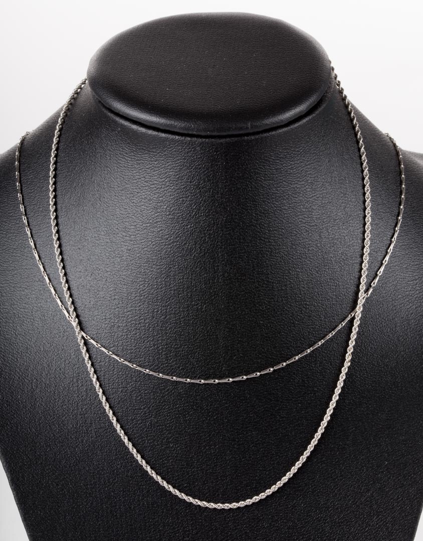 Appraisal: Two Platinum Chain Necklaces rope chain necklace marked in L