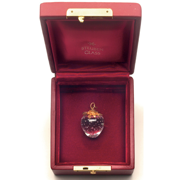 Appraisal: Steuben Strawberry pendent in clear glass with internal bubbles and