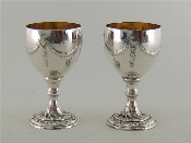 Appraisal: A pair of Old Sheffield Plate goblets circa sides chased